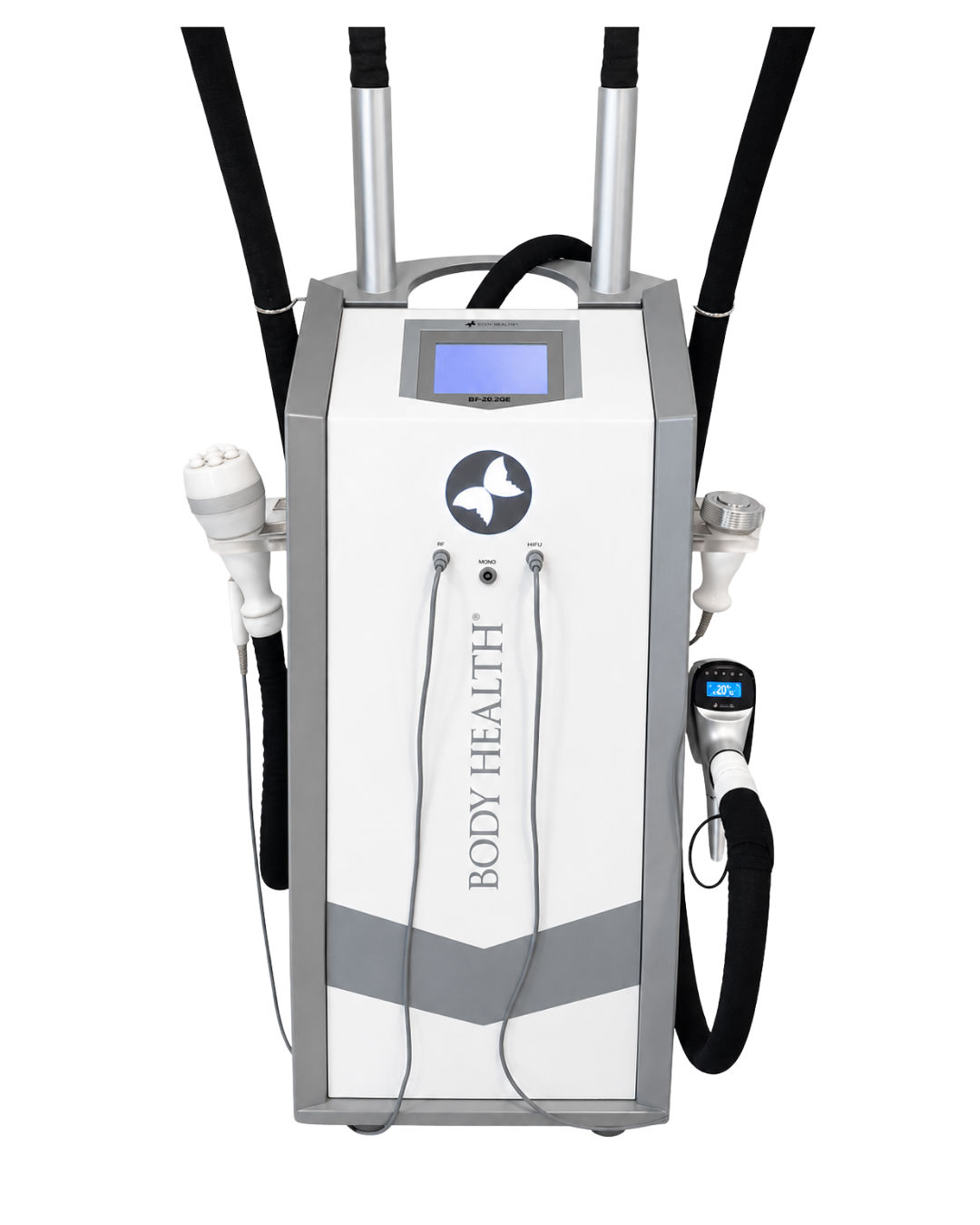 Plataforma BodyHealth con crioradiofrecuencia HIMFU y dermo